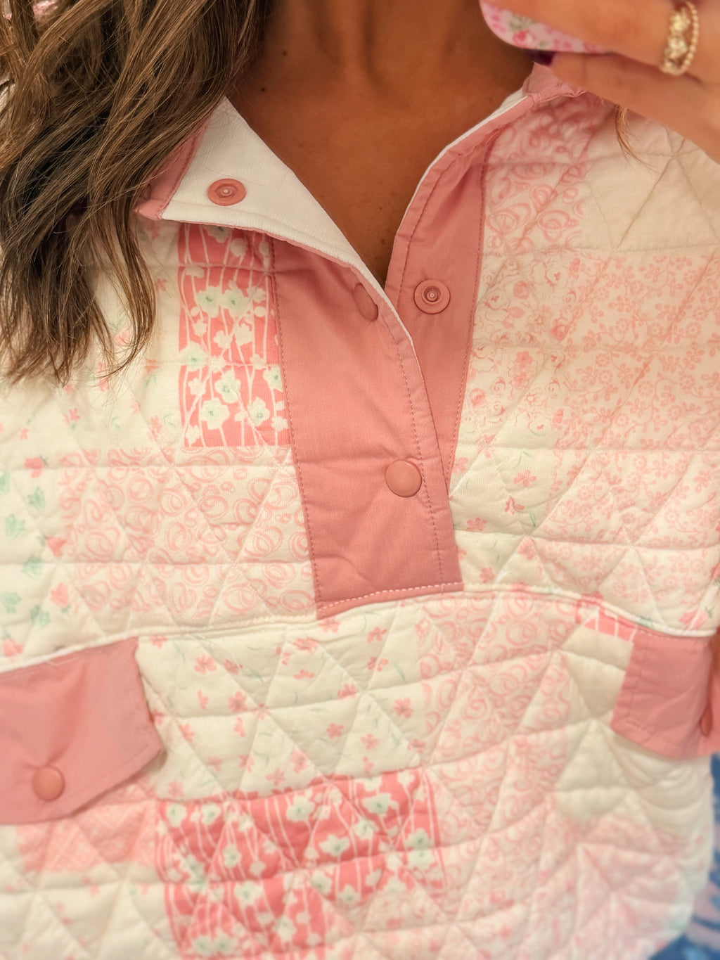 Textured Quilt Quarter Zip Sweater