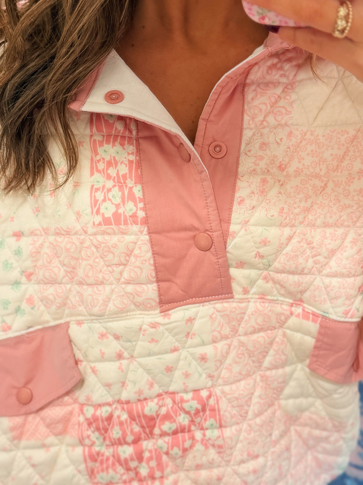 Textured Quilt Quarter Zip Sweater