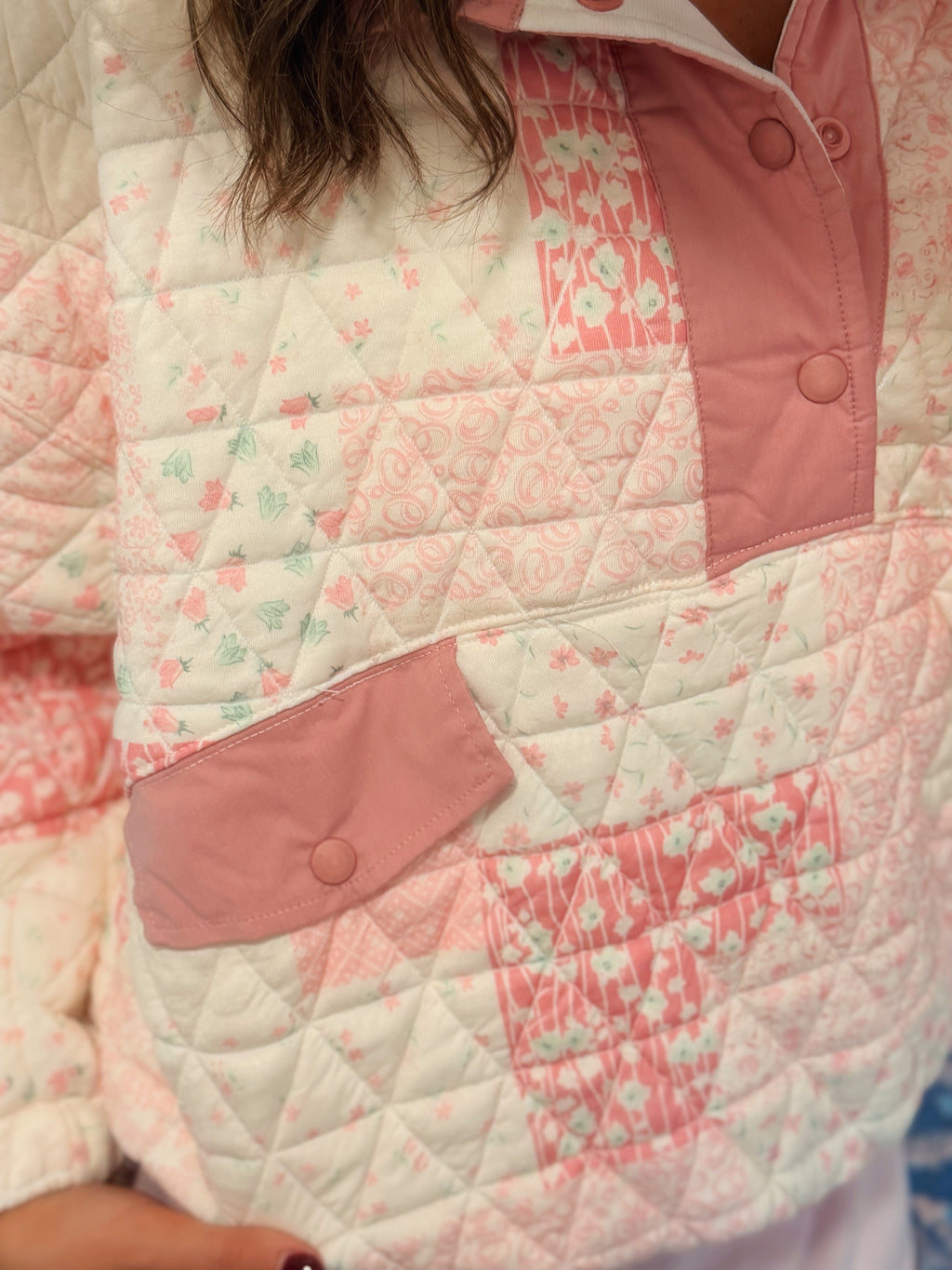 Textured Quilt Quarter Zip Sweater