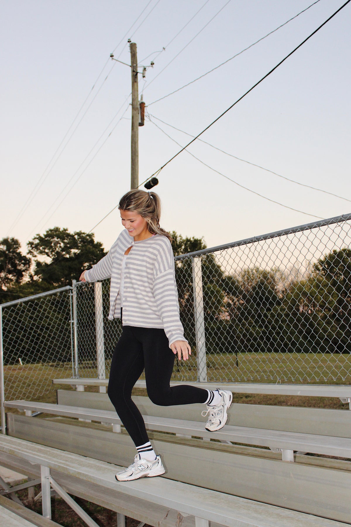 Knit Striped Sweater Cardigan