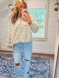 Knit Striped Sweater Cardigan