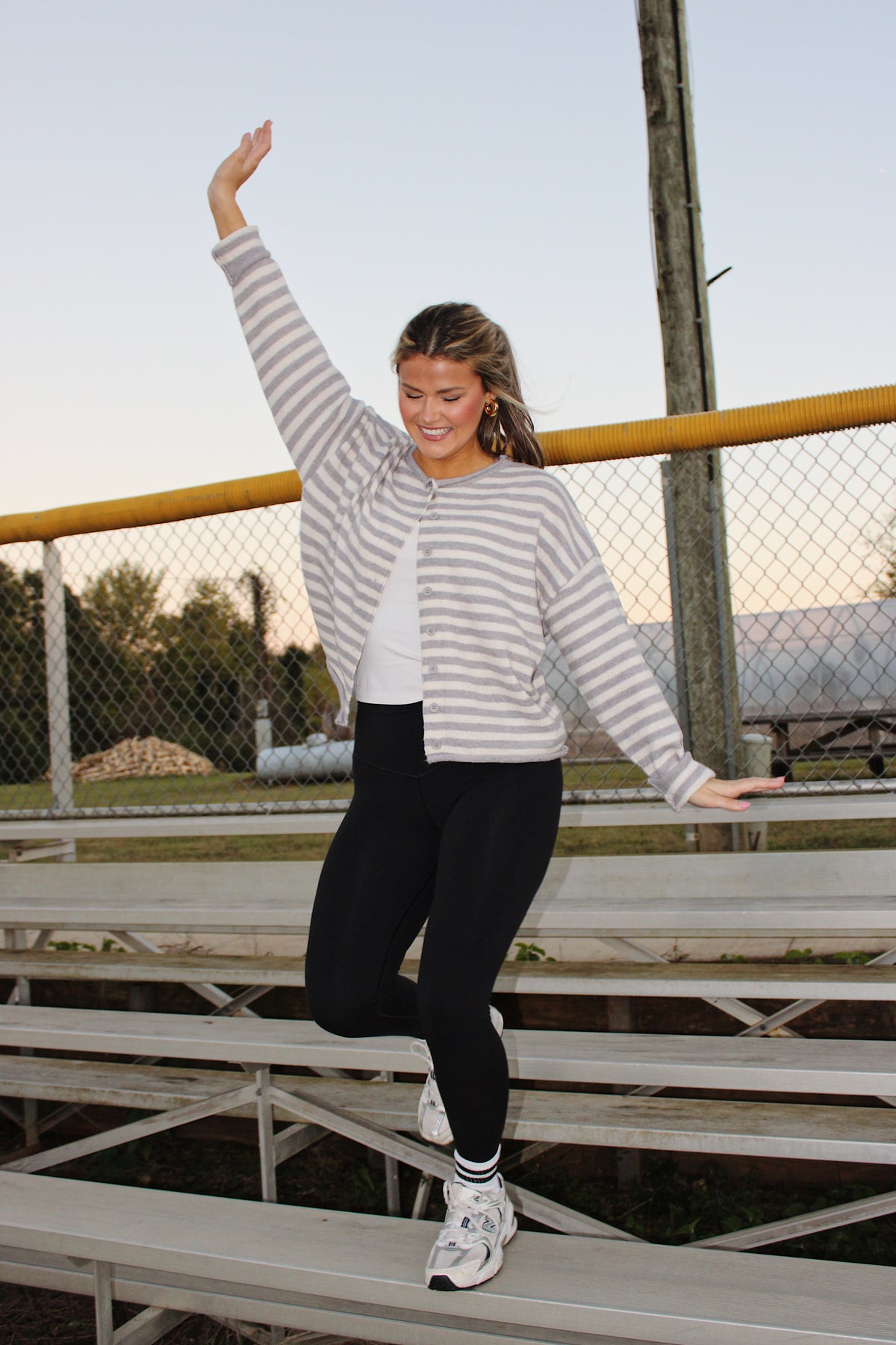 Knit Striped Sweater Cardigan